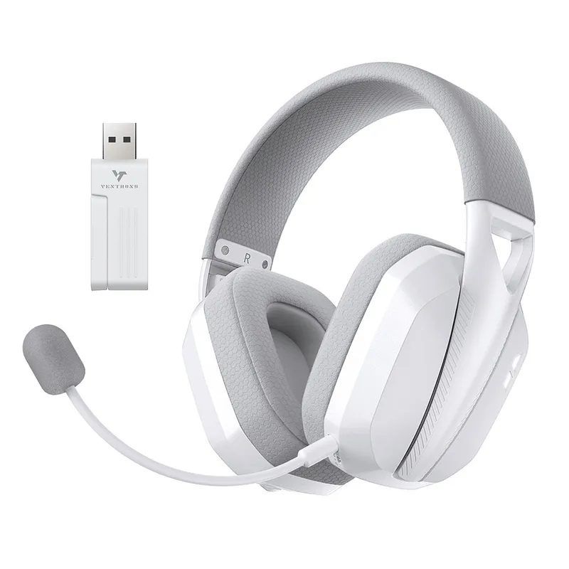 벤트론스 무선 게이밍 헤드셋 2.4G C타입 7.1가상채널 PC PS 게임 블루투스, 화이트, CT780 LITE