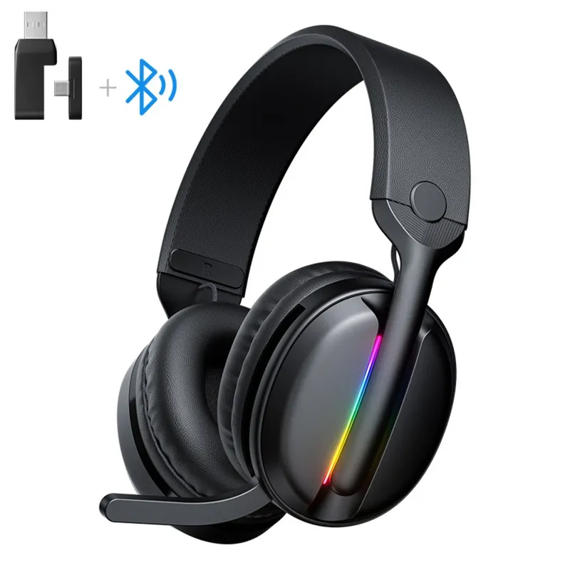 Mankiw맨큐 2.4G무선 게이밍 헤드셋 3모드 연결 가상 7.1 채널 최신 블루투스 5.4 X15, 블랙