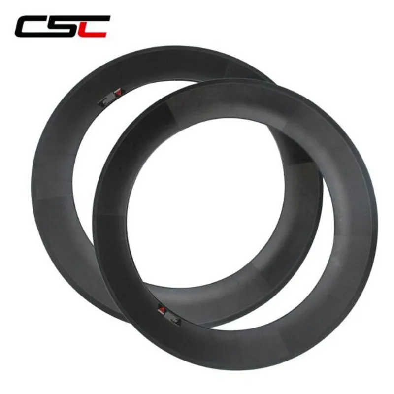 CSC 휠셋 카본 탄소 림 섬유 클린처 타입 700C 초경량 로드 바이크 사이클링 림셋 깊이 88mm 폭 23mm, 1개