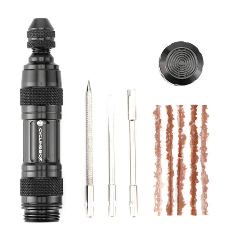 전동킥보드 자전거 튜브리스 타이어 펑크 수리 키트 지렁이, 검은색, 1개