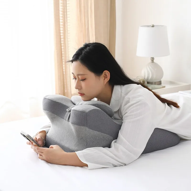 편안한42 기능성 경추목베개 목편한 엎드려자는 베개, 1개, 회색