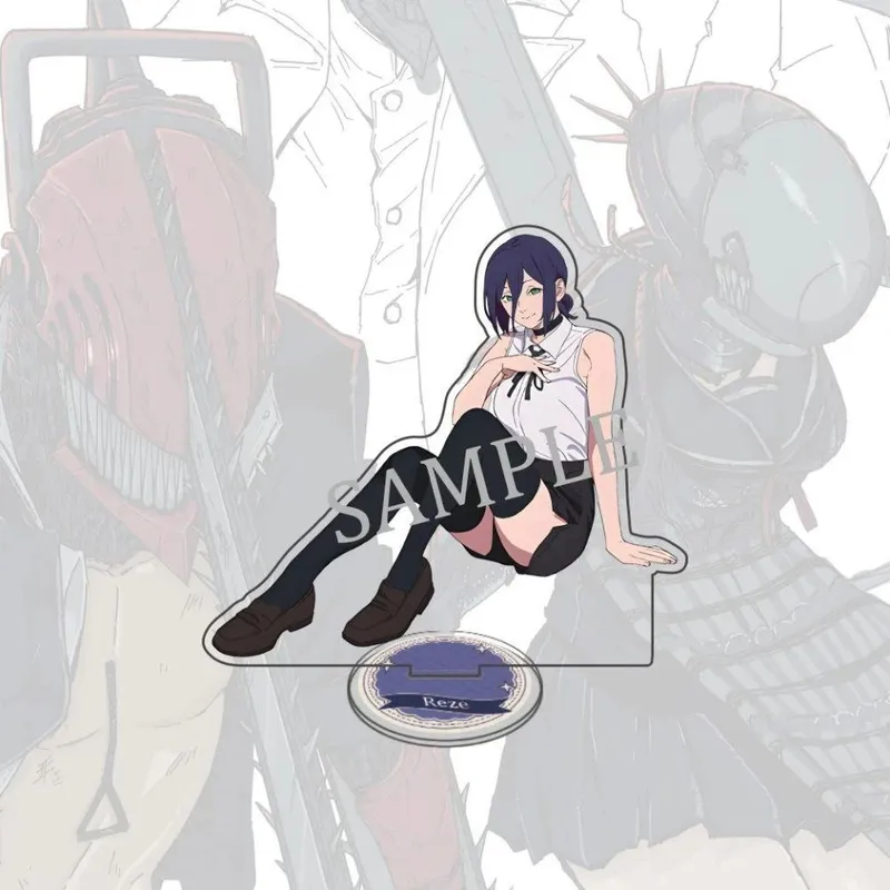 체인소맨피규어 아크릴스탠드피규어 덴지 파워 레제 아키, 1, 15 cm