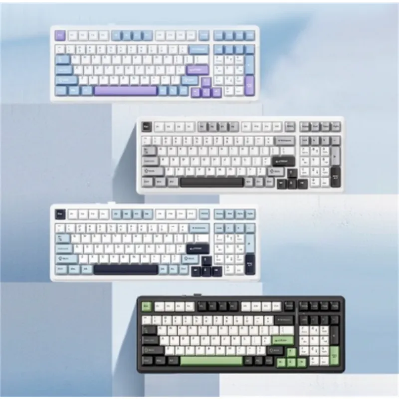[CY샵] AULA F99 F99 PRO 시리즈 유무선 3모드 게이밍 기계식 키보드 대용량배터리 RGB램프 gasket구조 전키핫스왑 DIY지원 최신버전, F87pro-그린오아시-그레이축