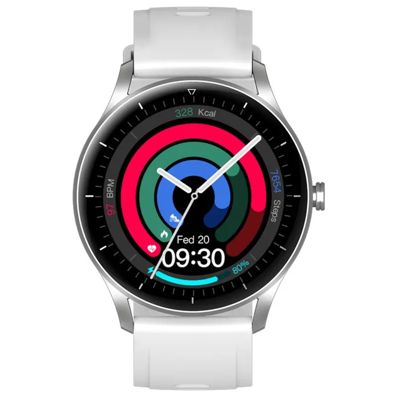 PEJE GPS 운동 및 걸음 수 측정 24시간 건강 모니터링 블루투스 통화 스마트워치, 은색, 4.9cm, GPS + 블루투스