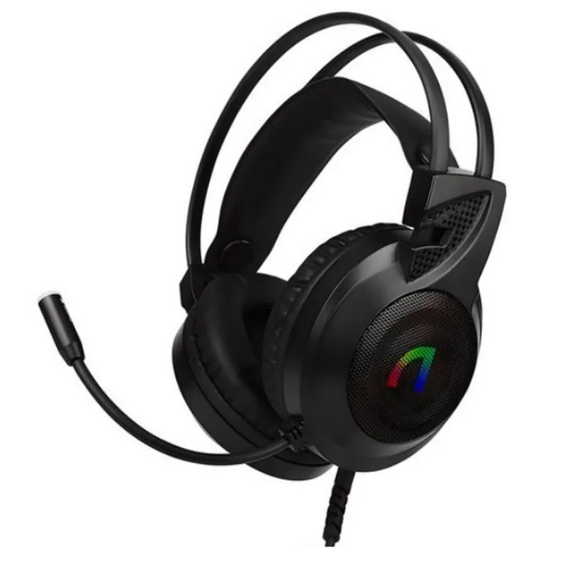 앱코 가상 7.1 RGB 노이즈 캔슬링 마이크 게이밍 헤드셋, Black, N460