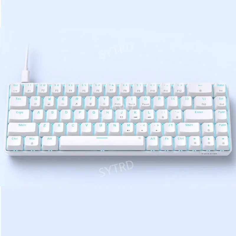 고성능 가성비 기계식 키보드 텐키리스 게이밍키보드 사무용 키보드, 적축 (조용한 타감), 아니요, 아이보리, 적축