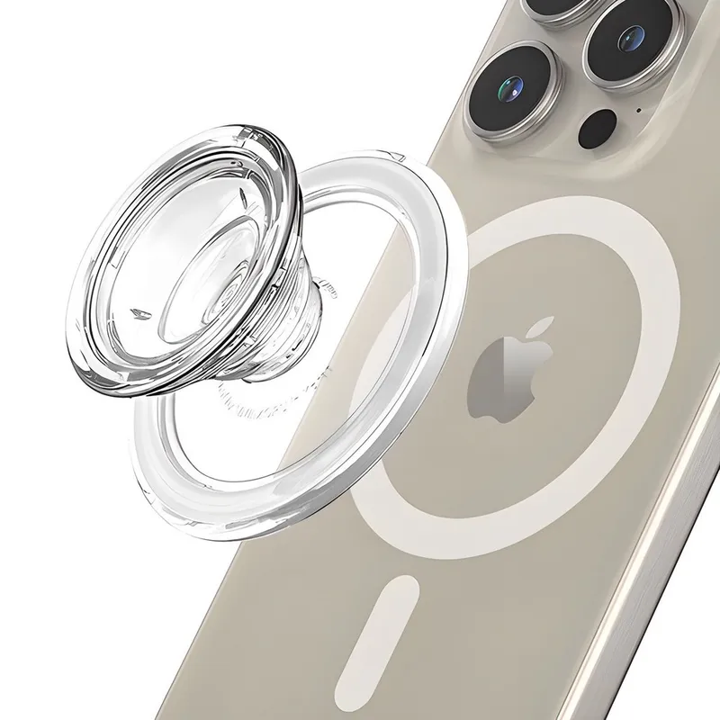 신지모루 자력강화 M 티피톡 맥세이프 스마트톡 투명 그립 홀더, 크리스탈 클리어, 1개