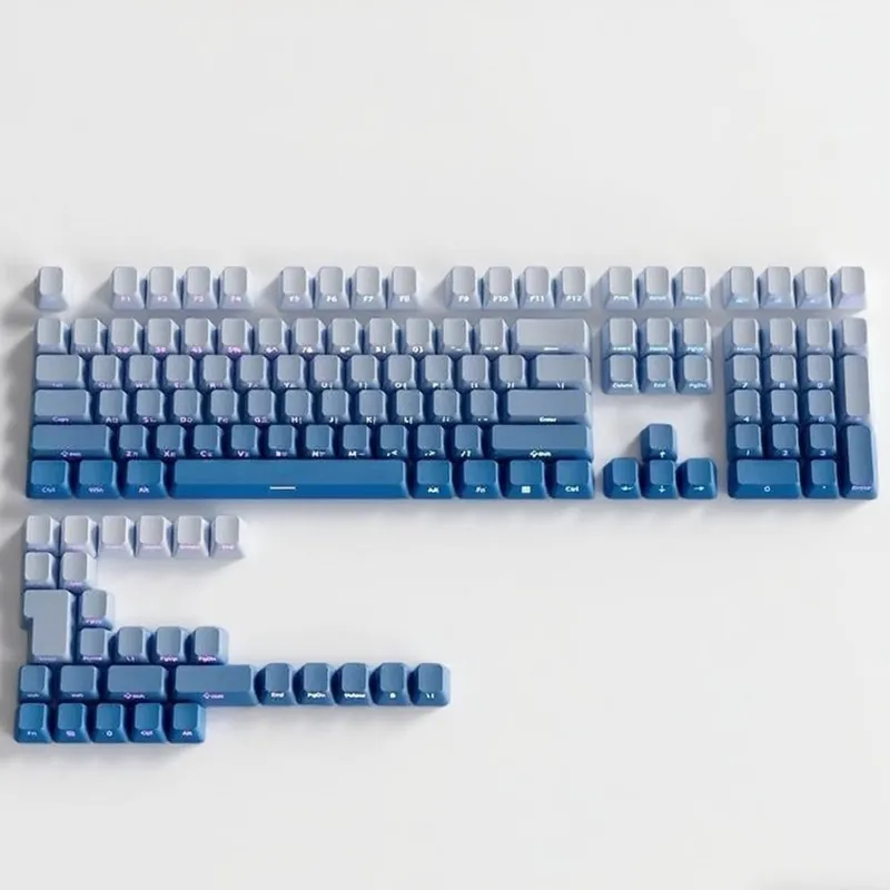 [스마트박스]VELOKEY 베로키 한글 체리프로파일높이 키캡 측면각인 투광 그라데이션 기계식 키보드 커스텀 키캡, 한글 측면각인 투광 키캡, 블루그라데이션