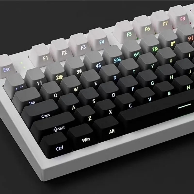 BIKASU 측면각인 투광 그라데이션 기계식 키보드 키캡 PBT 키캡 세트 134키, FREE, 그레이