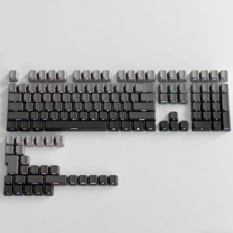 [스마트박스]VELOKEY 베로키 한글 체리프로파일높이 키캡 측면각인 투광 그라데이션 기계식 키보드 커스텀 키캡, 한글 측면각인 투광 키캡, 블랙그레이 그라데이션