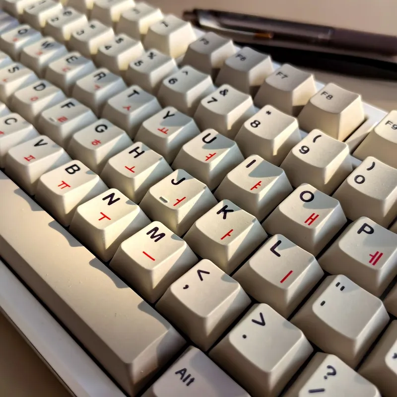 레트로 한국어 키캡 체리 프로필 PBT 열 승화 키캡 MX 스위치 기계식 키보드 143 키 한글 키 캡, Retro Korean