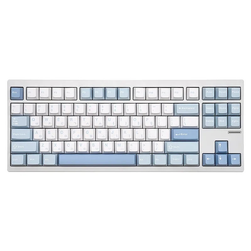 MCHOSE GX87 유무선 텐키리스 알루미늄 키보드, 브론즈 화이트 블루, 미스트블루