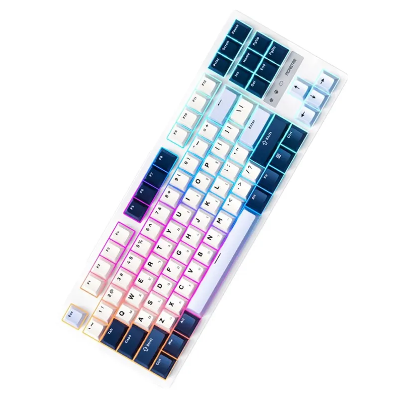 몬스타기어 8K 한글 PBT 래피드 트리거 발로란트 유선 텐키리스 키보드 자석축, 화이트, STING87, 제조사축