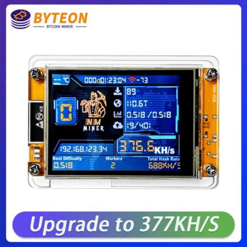 Miner Asik Mining 비트코인 ​​채굴기 Btc Asic 암호화 V2 Miner 솔로 NerdMiner 광부 암호화폐 Bitcoins 55-410KHs, 2)New upgrade 377KH