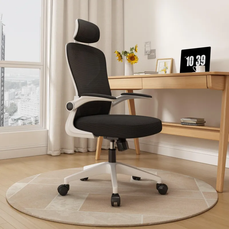 투에스리빙 사무용 푹신한 컴퓨터 의자, 블랙 헤드레스트