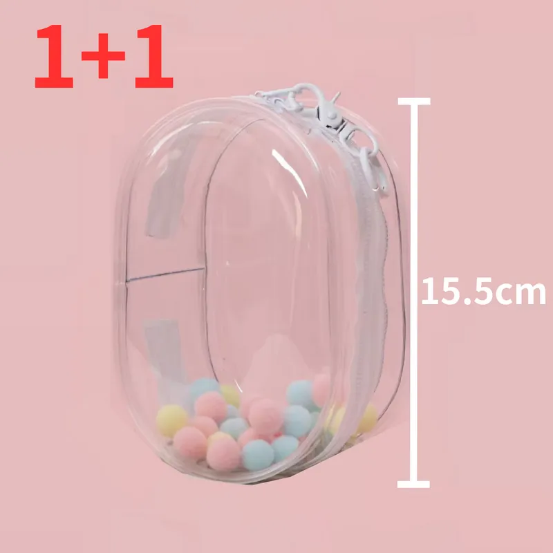 [1+1] 다용도 인형 키링 투명 PVC 파우치 2EA