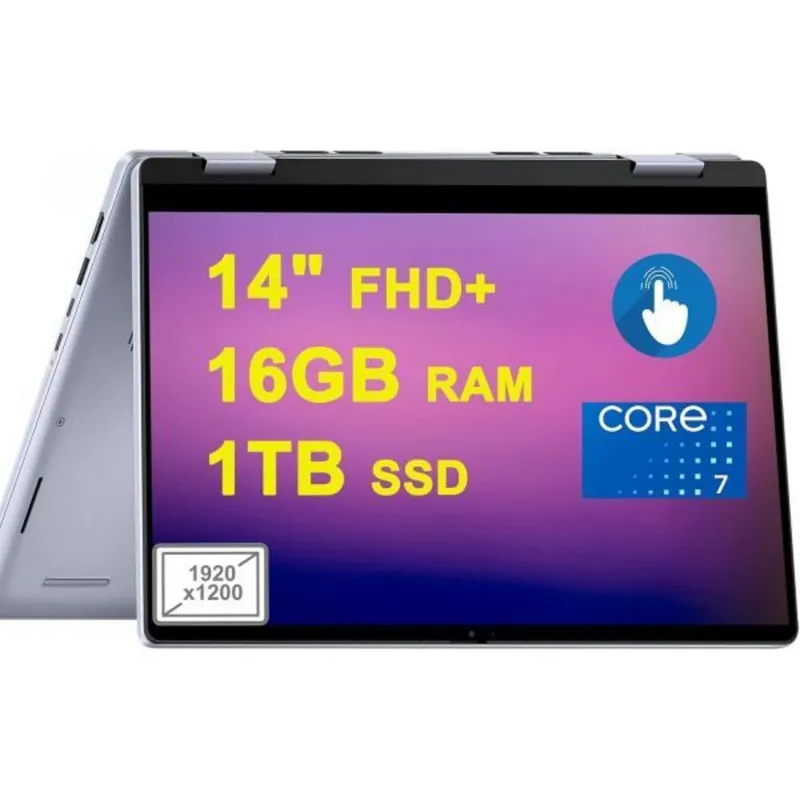 DELL Inspiron 14 7440 2-in-1 노트북 14인치 FHD 안티 글레어 터치스크린 인텔 10코어 코어 7 150U 프로세서 16GB RAM 1TB SSD 백라이, 16GB RAM | 1TB SSD, 1개
