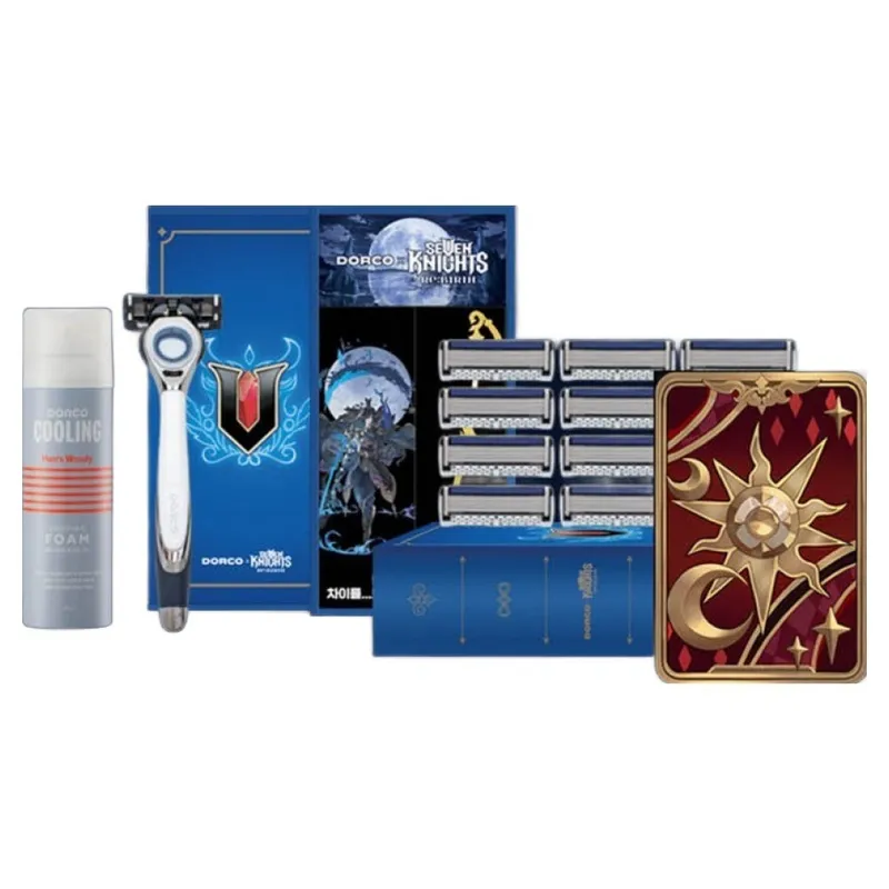 도루코 세븐나이츠 리버스 콜라보 면도 4종 세트, 1세트, 모션 면도기 + 모션 4입날 2p + 모션 3입날 + 쿨링 쉐이빙 폼