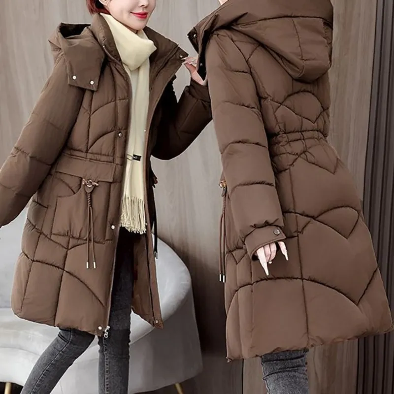 여성 심플 후드 롱패딩 패션 겨울 따뜻한 패딩점퍼 보온 방한 아우터 롱코트 패딩코트 외트