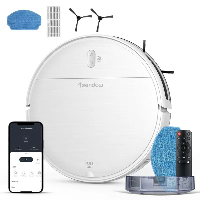 (2025최신버전) 틴도우 스마트 물걸레 로봇청소기+1년보증, 화이트, BR151