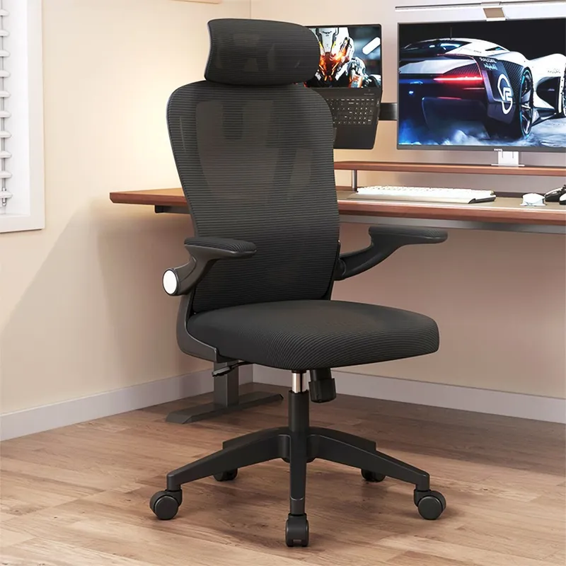 리보아 편안한 컴퓨터 사무용 책상 의자 메쉬, 블랙