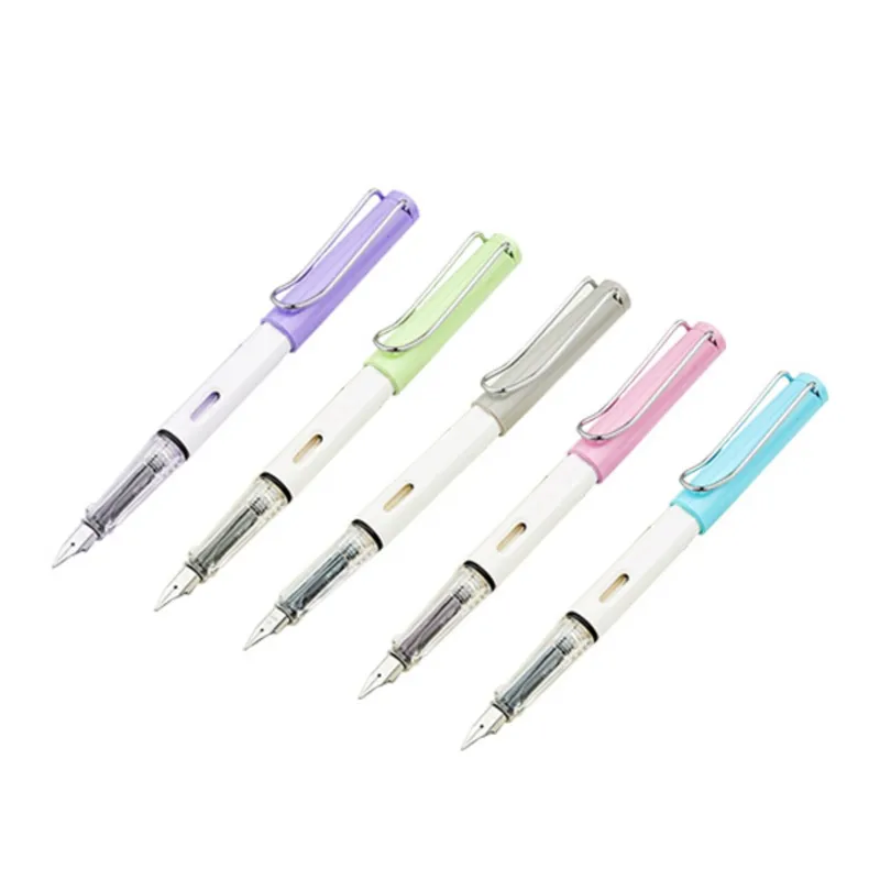 보급형 실용 만년필 0.5mm 5종 + 카트리지 50p 세트, F, 랜덤 발송 + 블랙