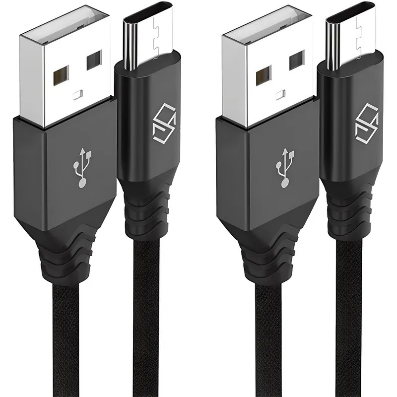 신지모루 USB-C 타입 더치 패브릭 케이블, 1m, 블랙, 2개