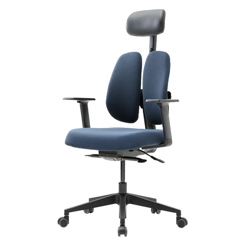 듀오백 골드 사무용 컴퓨터 책상 의자 D2500G-DAS, 딥블루