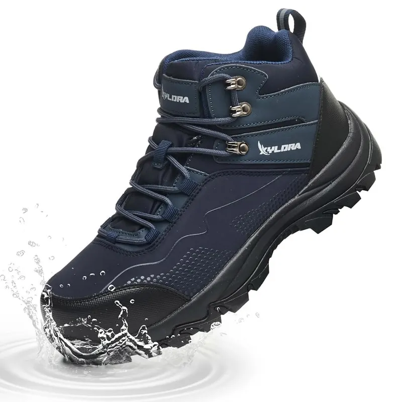 남성용 자일드라 방수 스틸 토 부츠 넓은 폭 미끄럼 방지 작업화 경량 안전화 파괴 불가능한 건설 복합 스니커즈