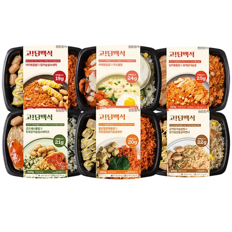 편한한끼 고단백식 2주 닭가슴살 식단 도시락 6종, 6종 6팩, 220g, 1개