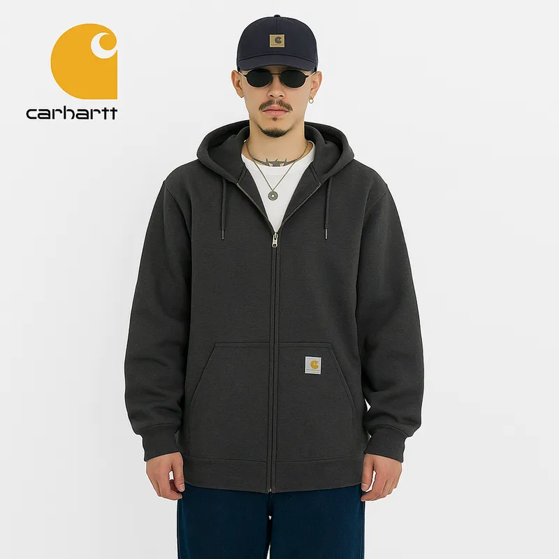 칼하트 K122 후드집업 루즈 핏 미드웨이트 카본 헤더 K122-026