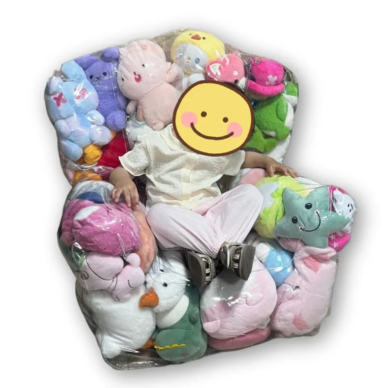 루캔필 투명 인형 보관 정리 소파 의자 정리함 보관함, 1개