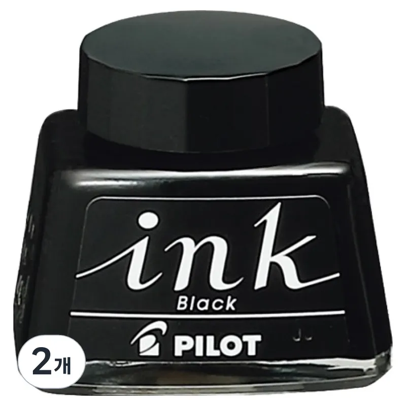 파이롯트 만년필용 잉크 30ml, 블랙, 2개