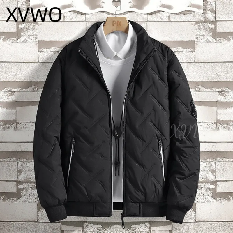 XVWO 남성용 기본 캐주얼 패딩자켓 겨울용 노후드 따뜻한 보온 아우터