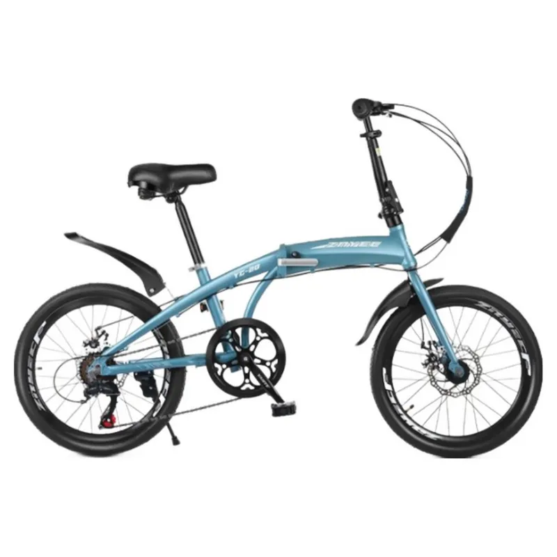 리트로 미니벨로 자전거 알루미늄 초경량 접이식 자전거 입문용 충격흡수 로드 고정 기어, 1개, 22cm, 레이크 블루 일반휠