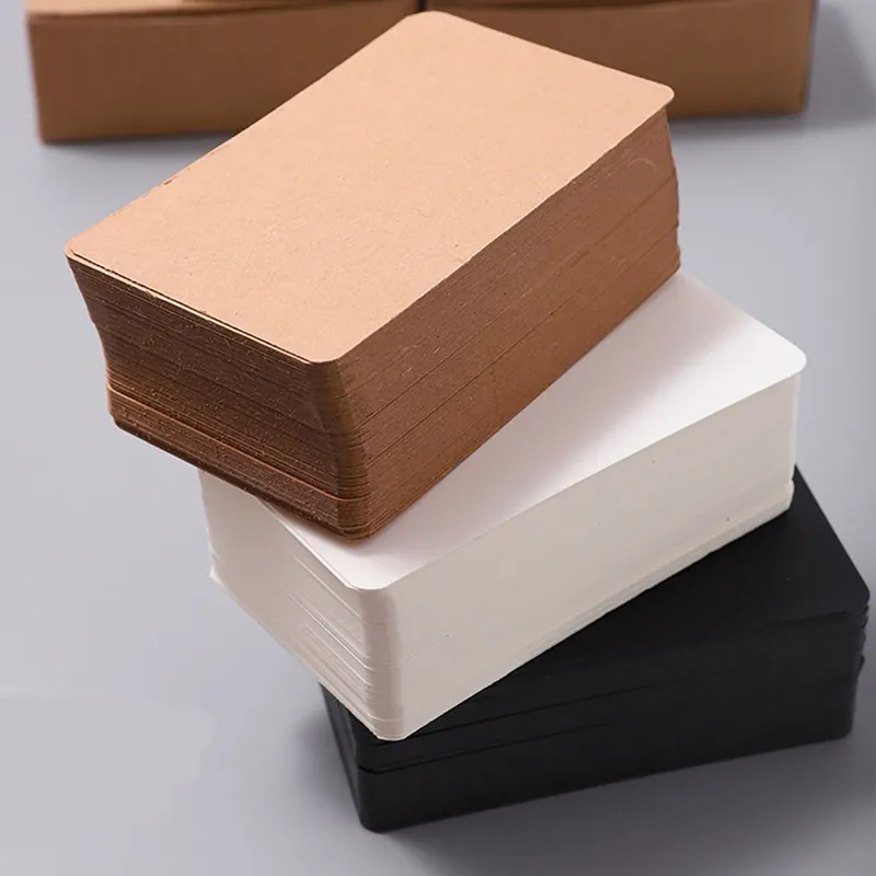 모든유통 종이네임택 무지 직사각형 소형 카페 베이커리 가격표 및 이름표 화이트 크라프트 블랙 50매, 1세트, 블랙 50개