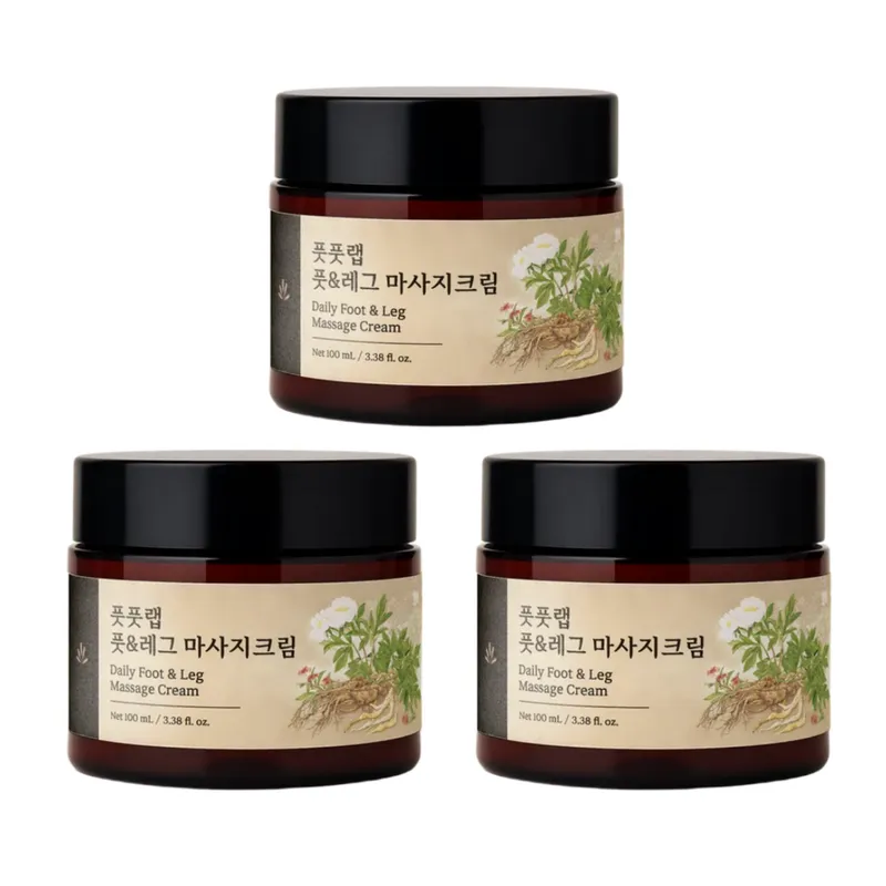 족저근막염 발바닥 통증 완화 한방 거장탕 풋&레그 마사지 크림, 3개*100ml