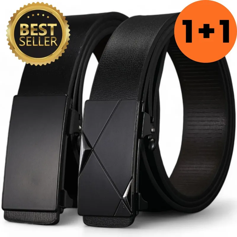 조은마음 1+1 프리미엄 소가죽 캐주얼 정장 벨트 허리띠 자동 버클
