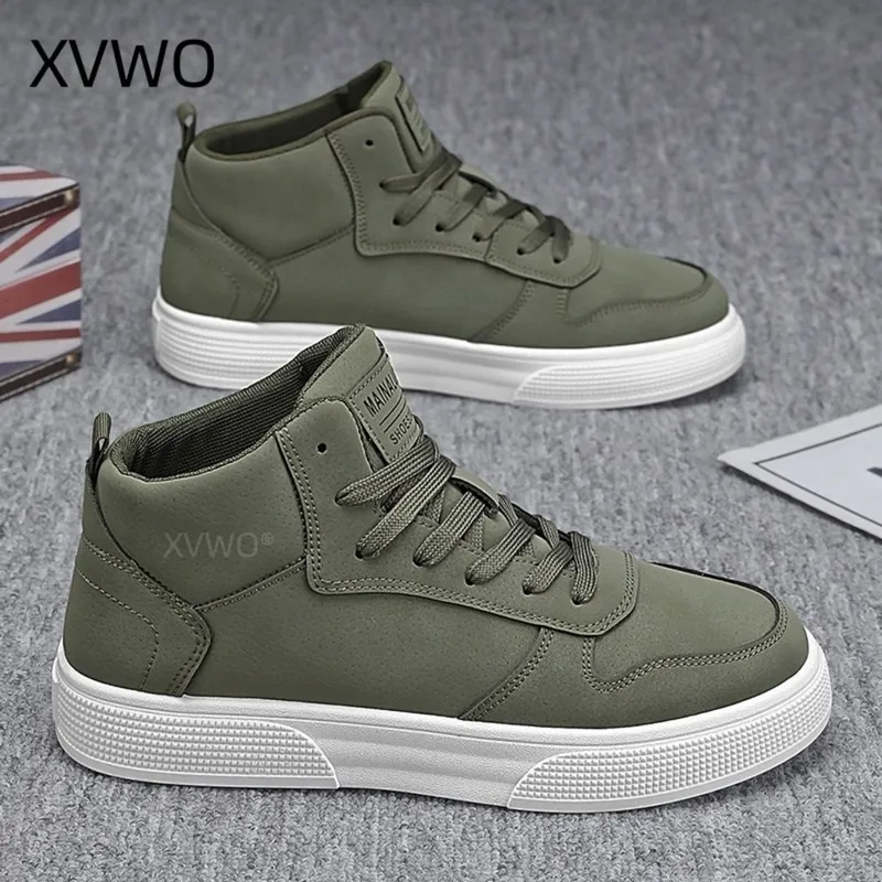 XVWO 남성 중목 스니커즈 캐주얼 신발 편안한 일상화 가을 겨울 패션 운동화