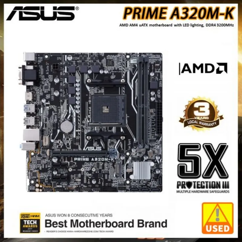 마더보드 메인보드 ASUS 프라임 A320M-K AMD A320 소켓 AM4 2 x DDR4 지원 RYZEN7 PCI-E 3.0 1 M.2 Micro ATX 최대 32GB SA