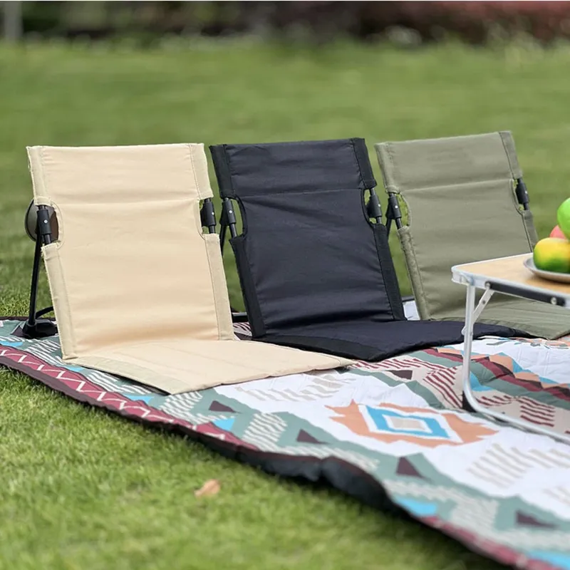 휴대용 피크닉 접이식 등받이 의자 BRP1256, 베이지, 1개