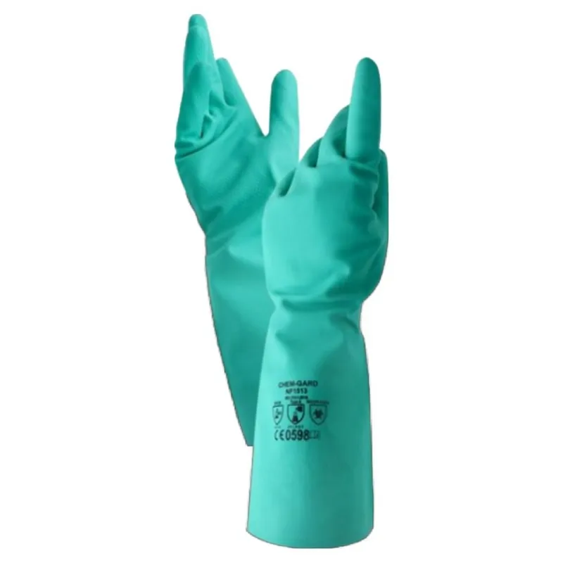 NASTAH 니트릴 내화학 장갑 신나용 내산 내유장갑 공업 및 산업용 정비용 연구실용 안전장갑, 그린, 1세트