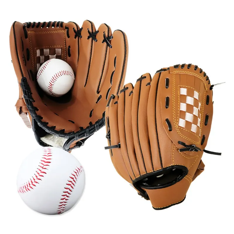 마메 야구 캐치볼 우투 글러브 2p + 야구공 2p, 브라운, 1세트