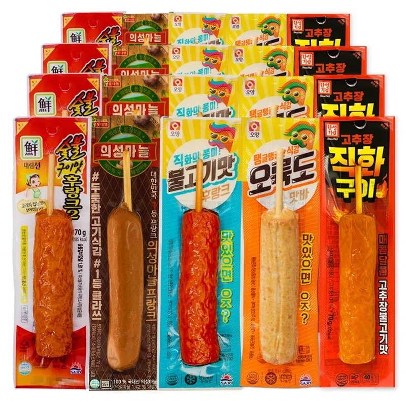 푸드원스토어 불고기4+어묵바4+의성마늘4+직화4+숯불후랑크4 사조 핫바, 70g, 20개