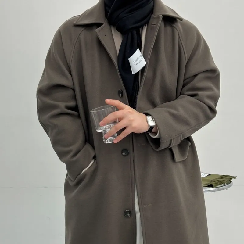 남자 울 오버핏 발마칸 코트 3Color