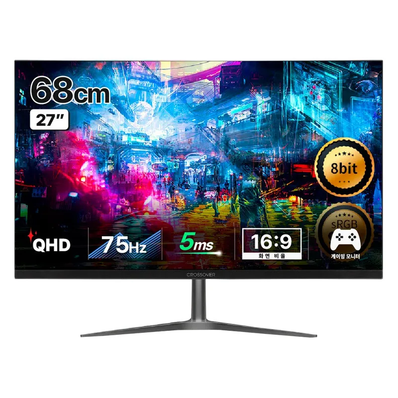 크로스오버 QHD 모니터, 68.47cm, 2750IPS QHD 75평면 Hit(무결점)