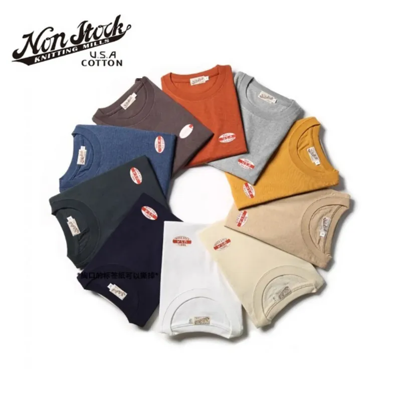 [NONSTOCK][국내배송]브론슨 논스탁 정품 무지 반팔 티셔츠 USA 코튼