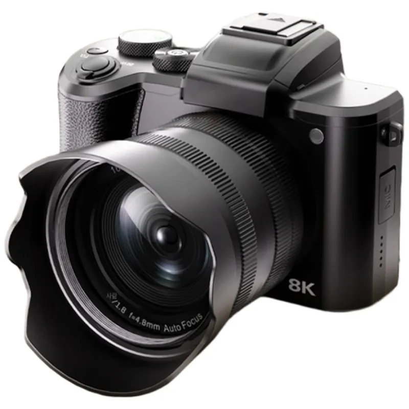 8K 디지털 고화질 카메라 입문용4800만 센서 학생 파티 셀카 카메라, 블랙-미국 표준