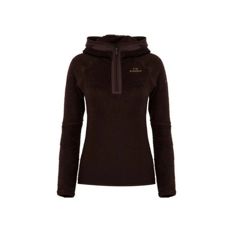 아이더 eider HERITAGE 여성 폴라텍 알파 후드 티셔츠RED BROWN
