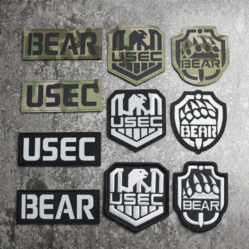 이스케이프 프롬 타르코프 USEC/BEAR 패치 모음, 사각 BEAR 반사 패치(브라운)